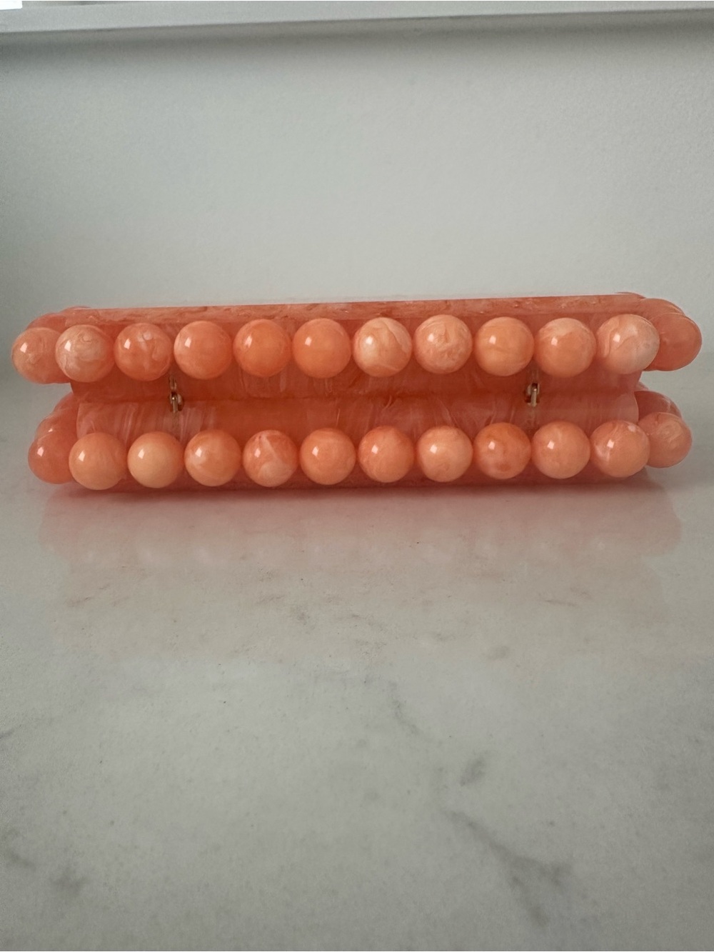 Cult Gaia Marbled Resin Bead Clutch in Papaya - Picture 10 of 11